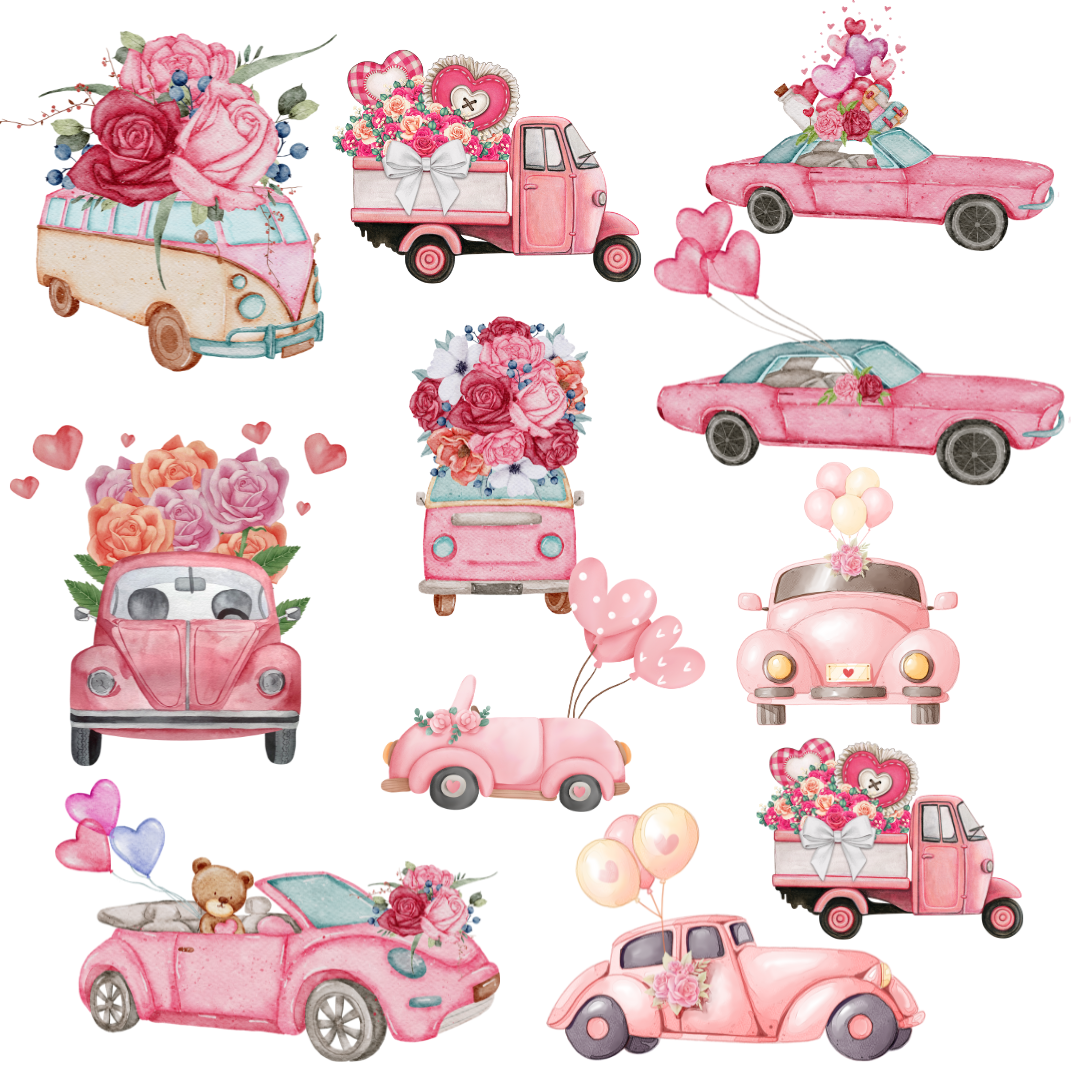 35 Car Clipart Set – PNG Transparent 300 DPI | High-Resolution 4096×4096 | Digital Download