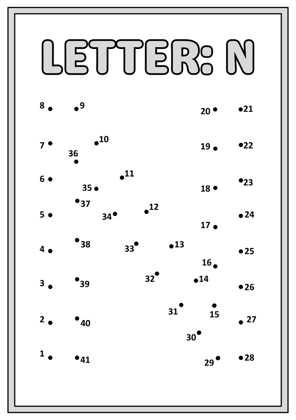 Relier les points – écrire les lettres majuscules – page 2