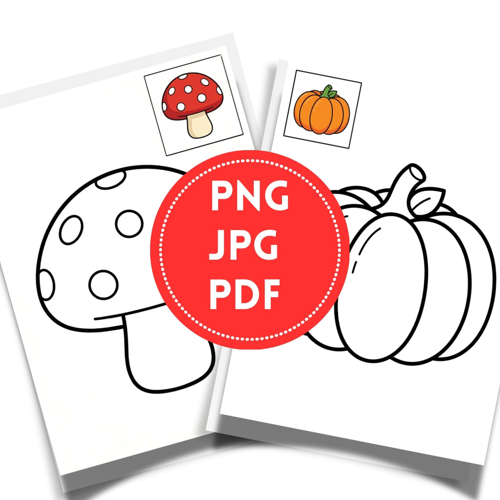 Cute Fruits & Vegetables Printable Coloring Book | 20 Early Learning Pages