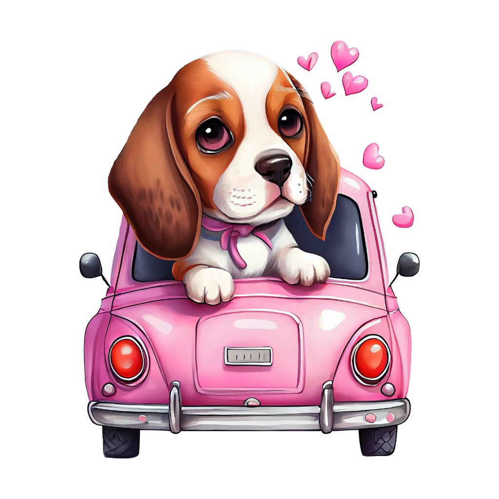 16 Dogs in Cars Cliparts – PNG & PDF Pack – Retro & Modern Style