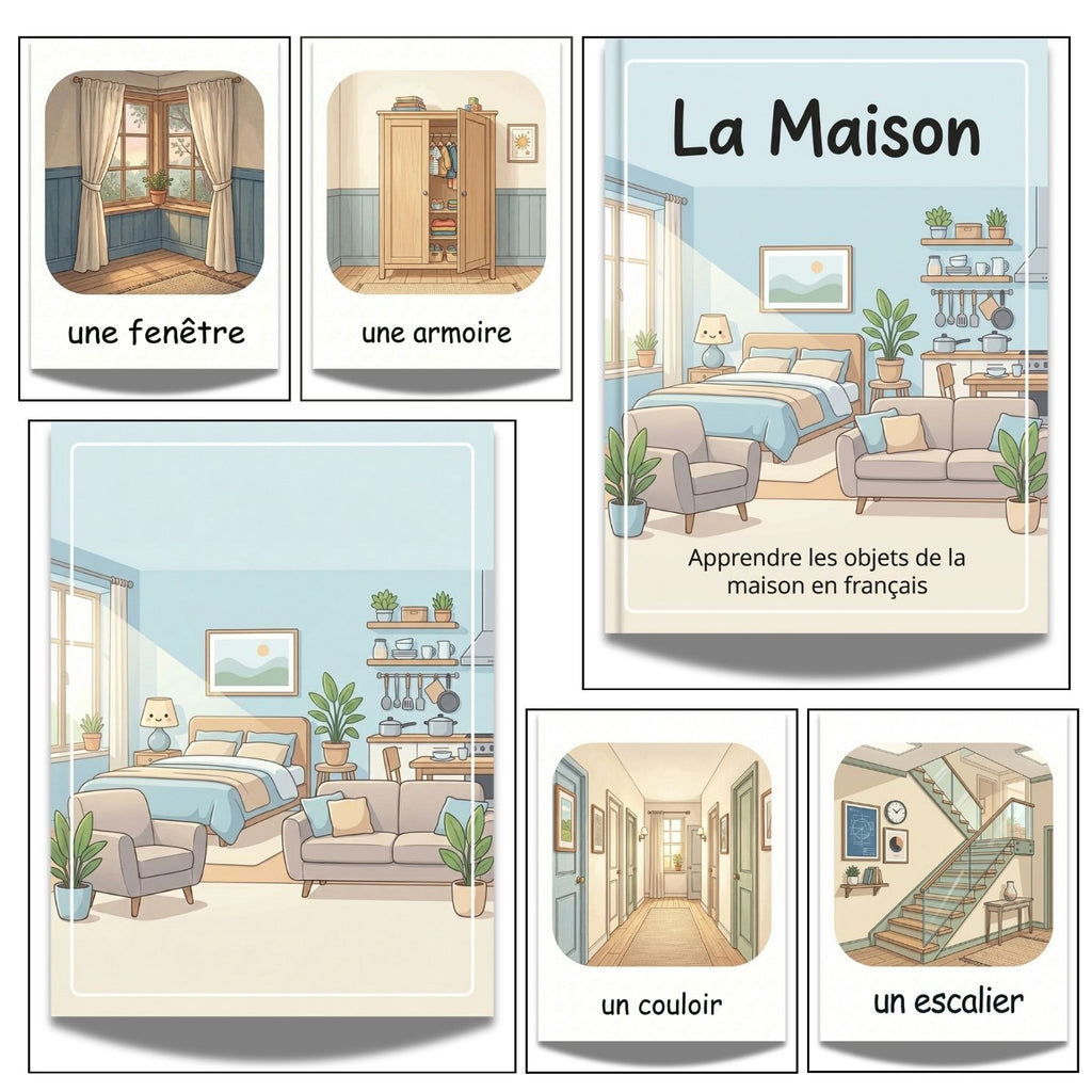 French House Objects Flashcards | 20 Page Kids Home Vocabulary Prints