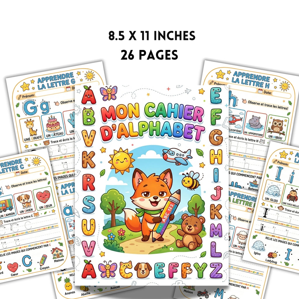 Complete A-Z Alphabet Tracing Worksheets | 26 Page Preschool Letter Practice Book