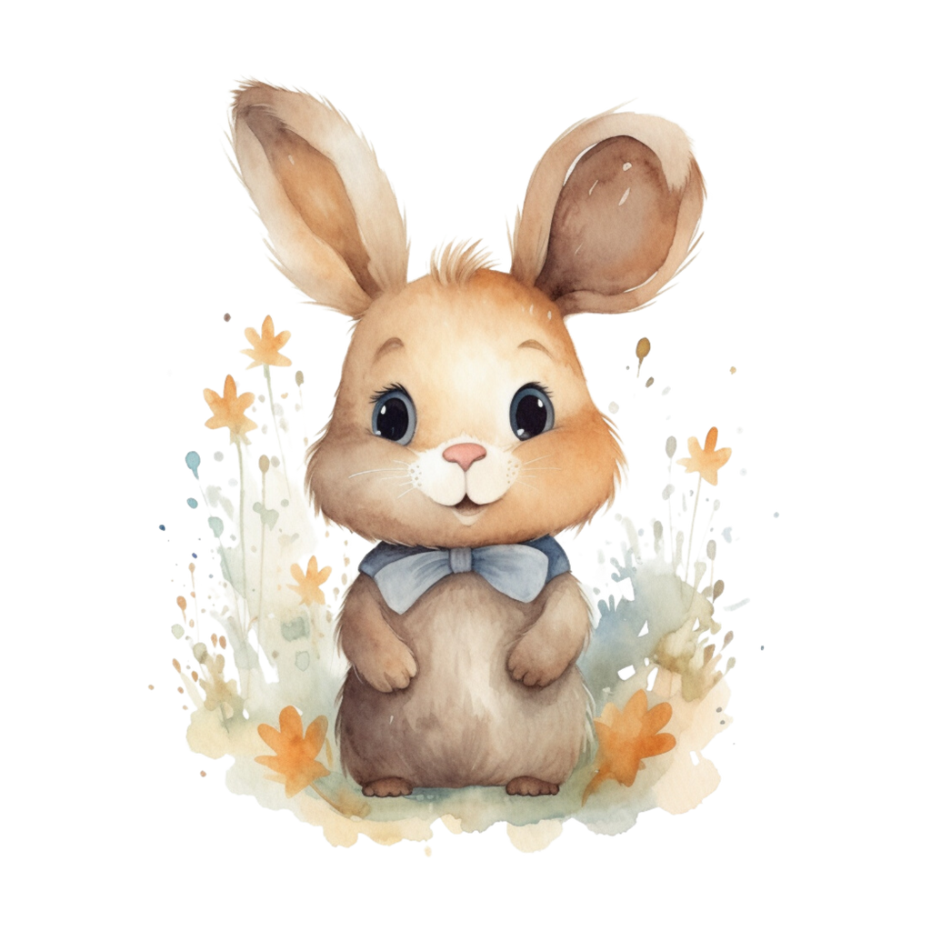24 Cute Rabbit Clipart PNG Set – High Resolution Bunny Illustrations 4096×4096 | 300 DPI | Transparent Background