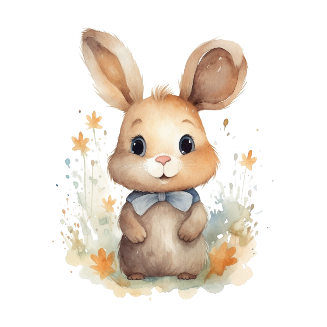 24 Cute Rabbit Clipart PNG Set – High Resolution Bunny Illustrations 4096×4096 | 300 DPI | Transparent Background