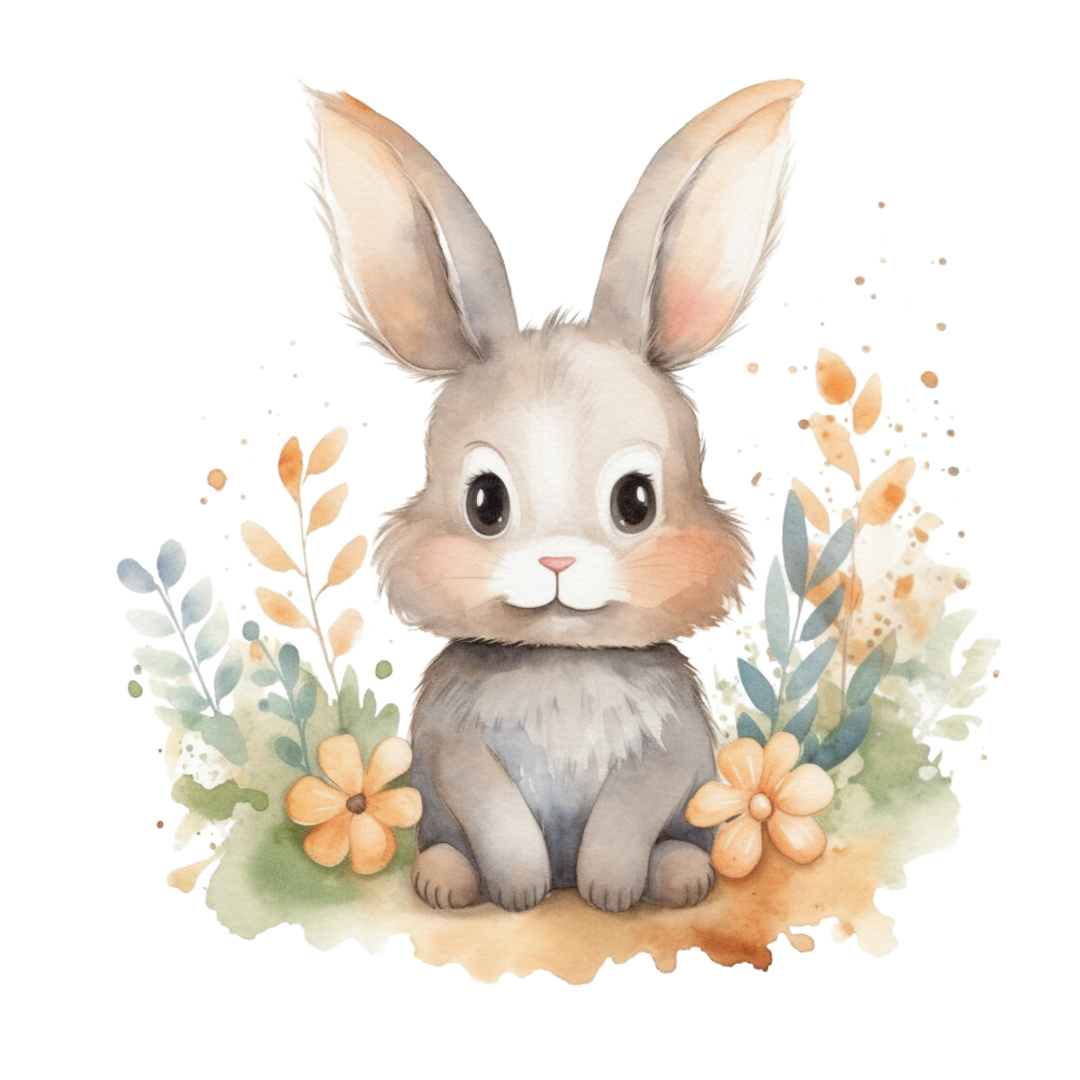 24 Cute Rabbit Clipart PNG Set – High Resolution Bunny Illustrations 4096×4096 | 300 DPI | Transparent Background