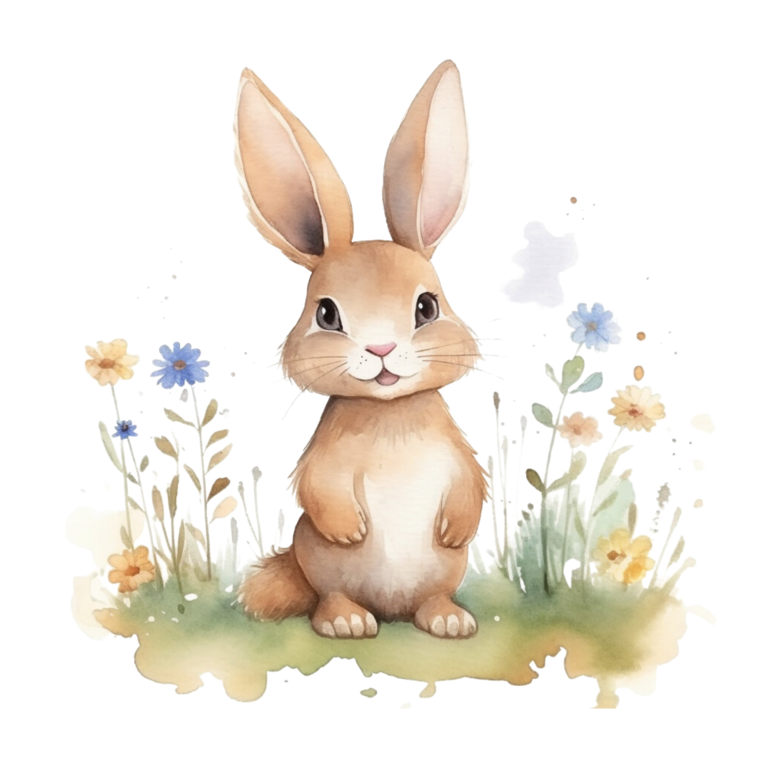 24 Cute Rabbit Clipart PNG Set – High Resolution Bunny Illustrations 4096×4096 | 300 DPI | Transparent Background