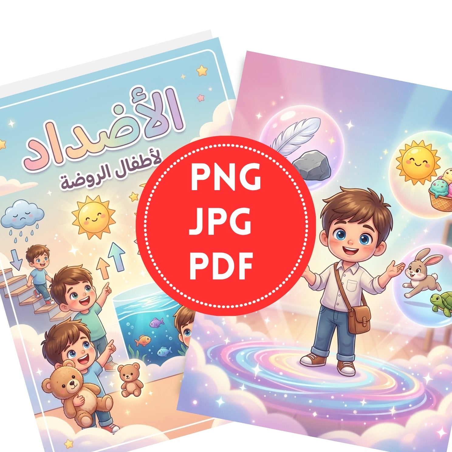 Arabic Antonyms Activity Book | 10-Page Kids Educational Workbook