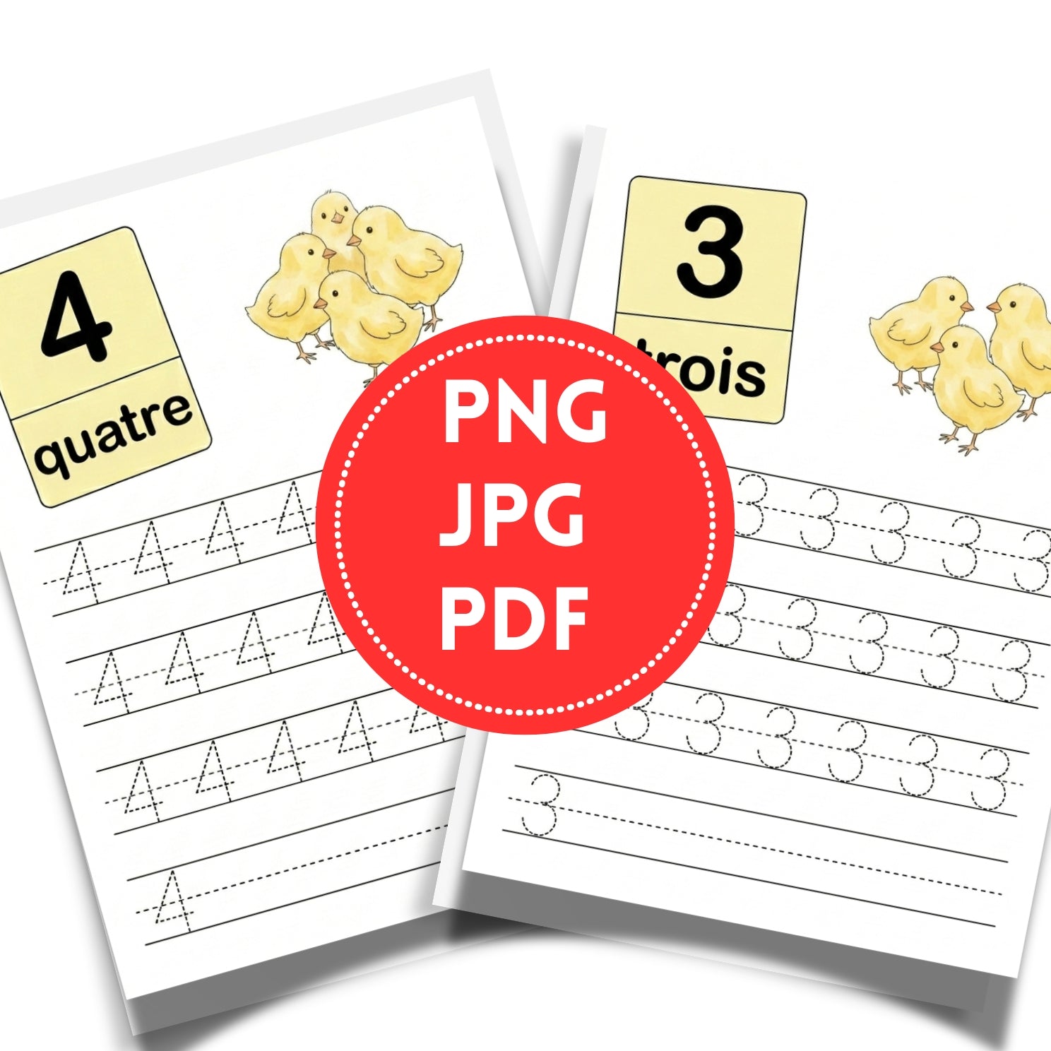 Cute French Numbers Printable Workbook | 10 Page Kids Counting & Tracing Sheets