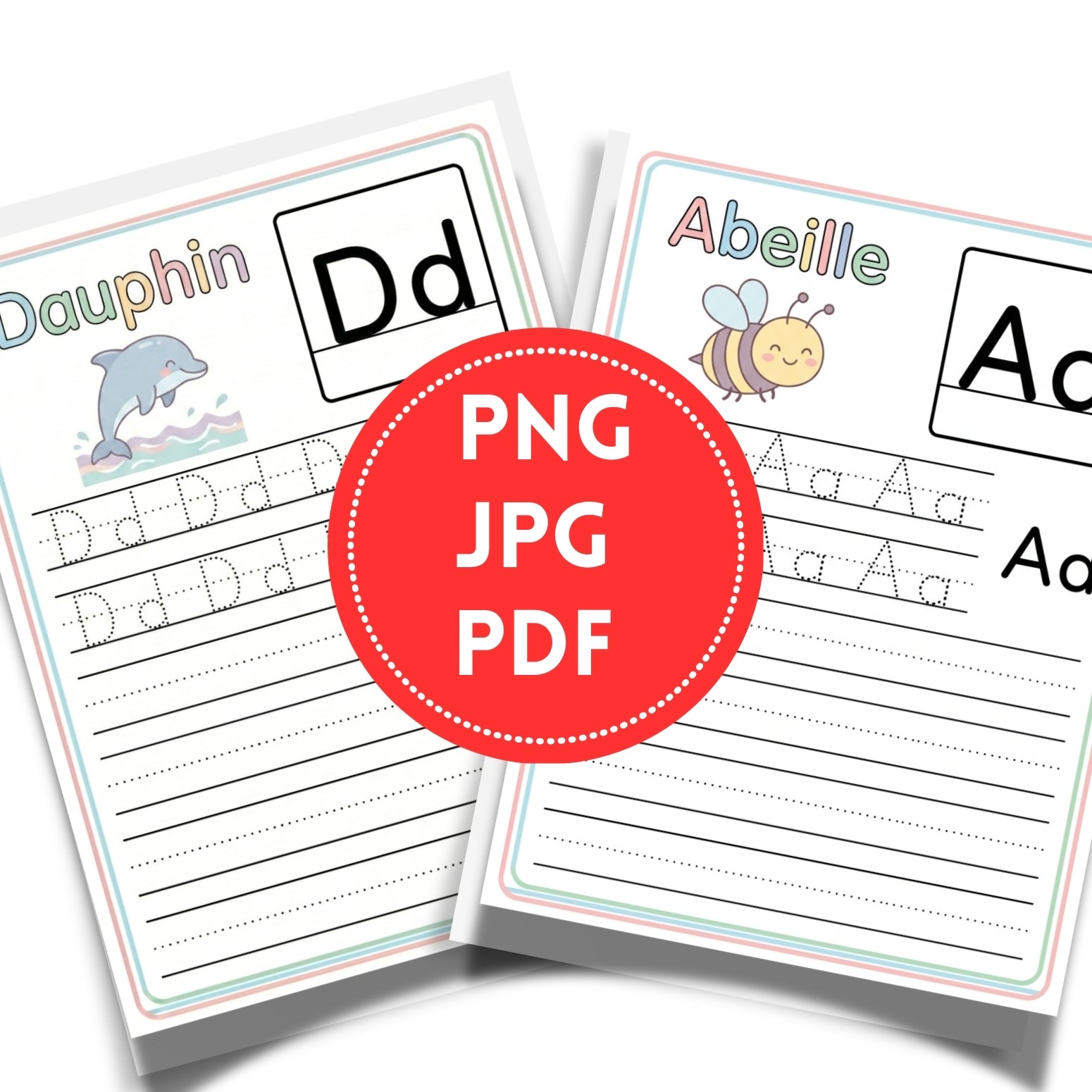 French Alphabet Handwriting Practice Book | 26 Page Letter Tracing Worksheets