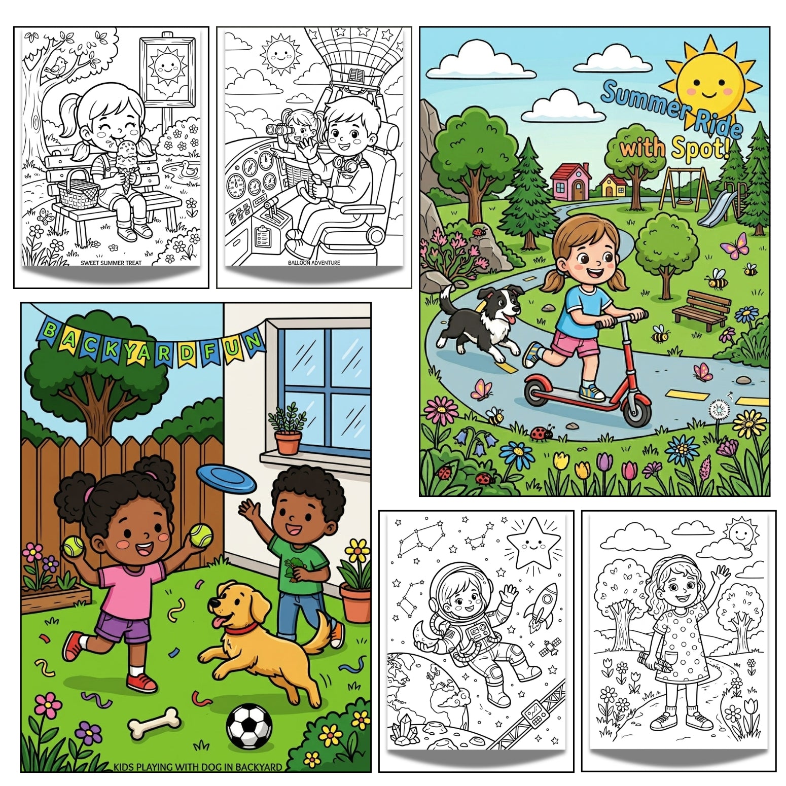 Kids Everyday Adventures Coloring Book | 30 Fun Outdoor Activity Pages
