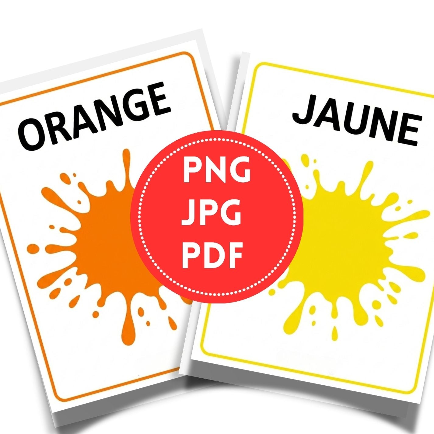 French Colors Flashcards | 10 Page Kids Les Couleurs Vocabulary Prints