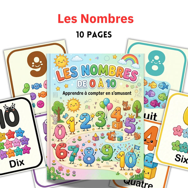 Cartes éducatives des nombres en français de 0 à 10 – 10 pages à imprimer | Compter & apprendre