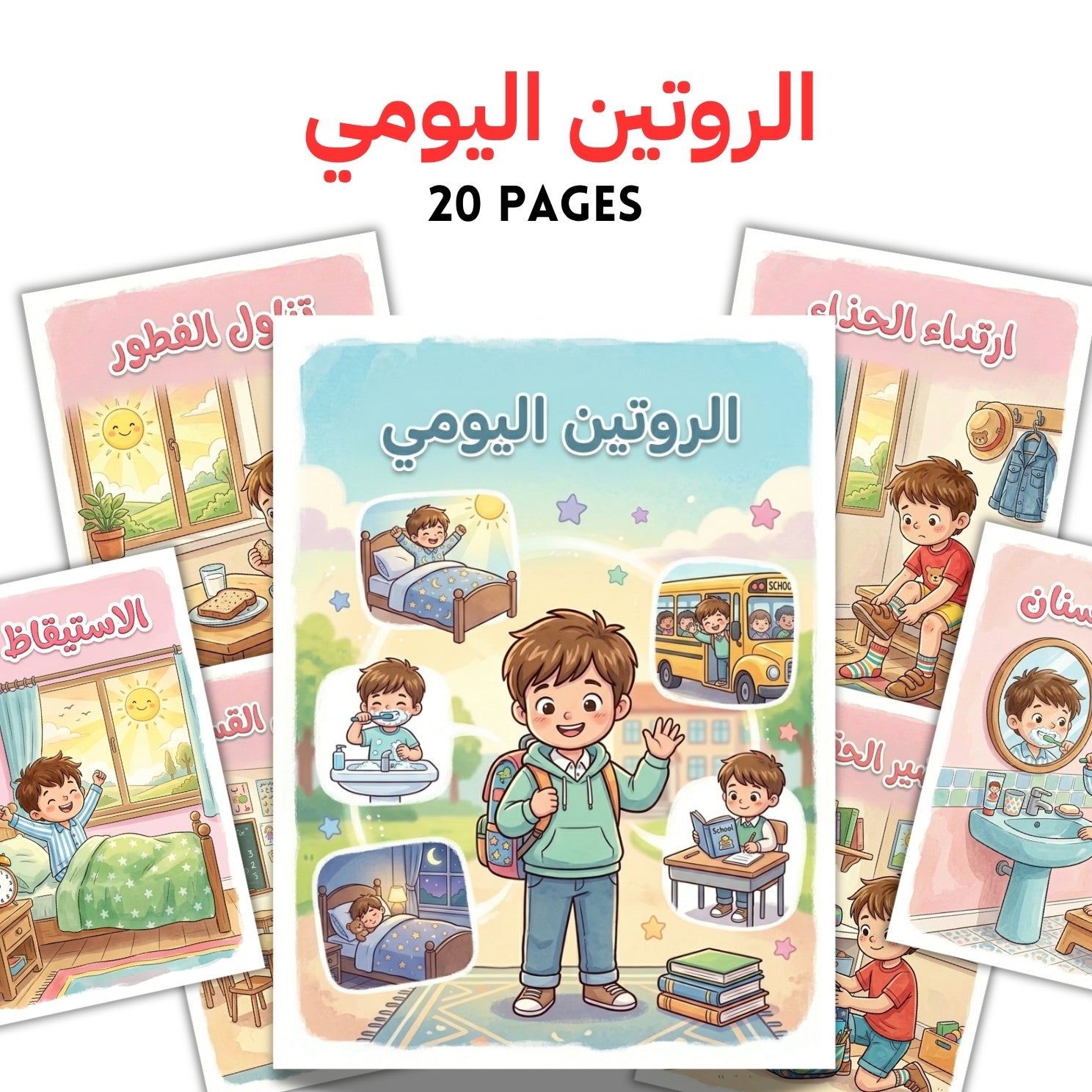 Arabic Animals Matching Activity Book | 10-Page Kids Learning Workbook