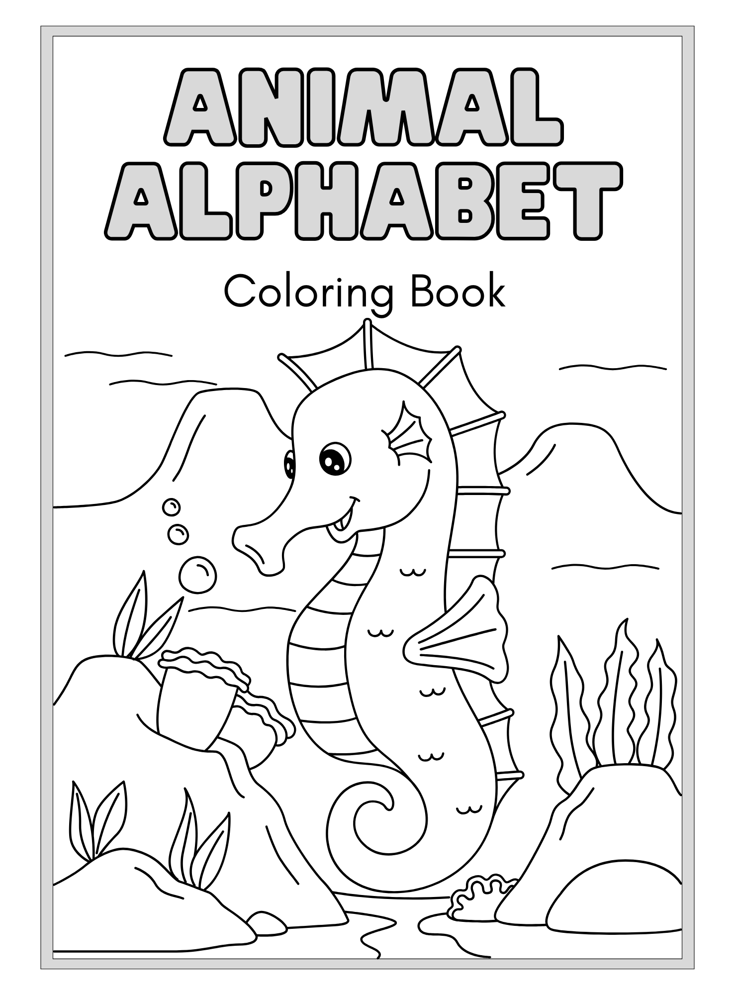 Animal Alphabet Coloring Book - English Edition