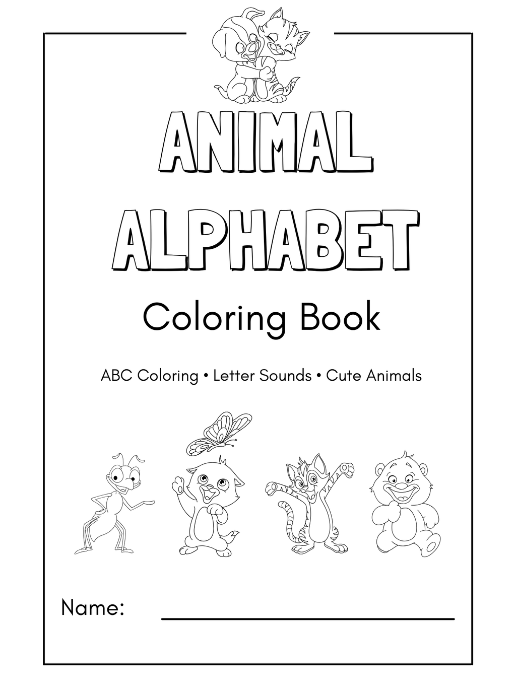 Animal Alphabet Coloring Book - English Edition