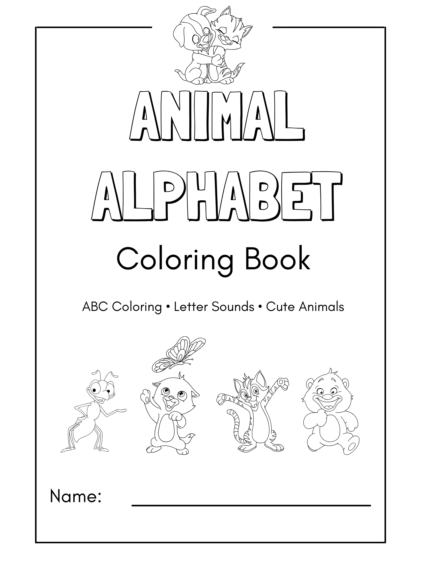 Animal Alphabet Coloring Book - English Edition
