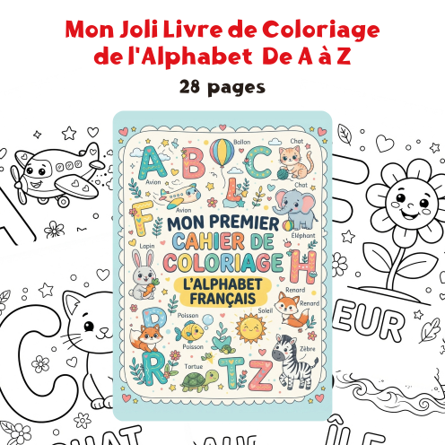 Mon Joli Livre de Coloriage de l'Alphabet  De A à Z