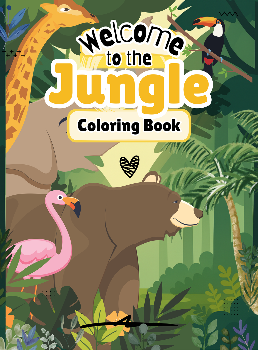 Welcome to the Jungle Coloring Book | English Educational Activity Book