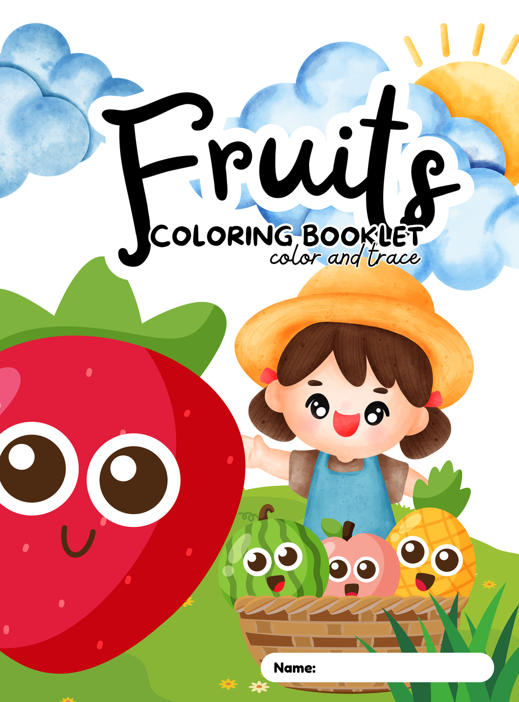 Fruits Coloring & Tracing Booklet | English Educational Activity Book