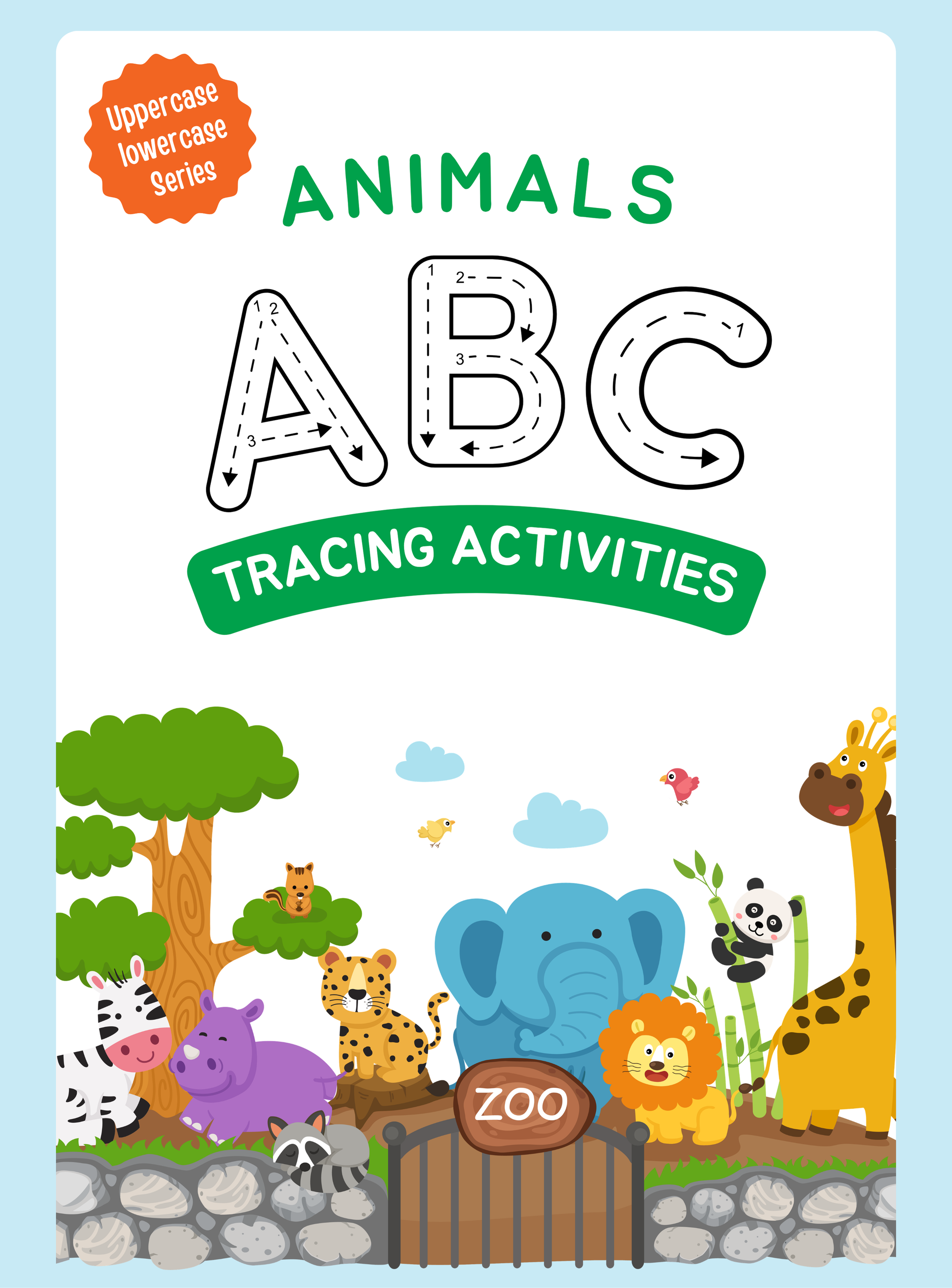 Animals A-Z Alphabet Tracing Cards | English Handwriting Practice Workbook