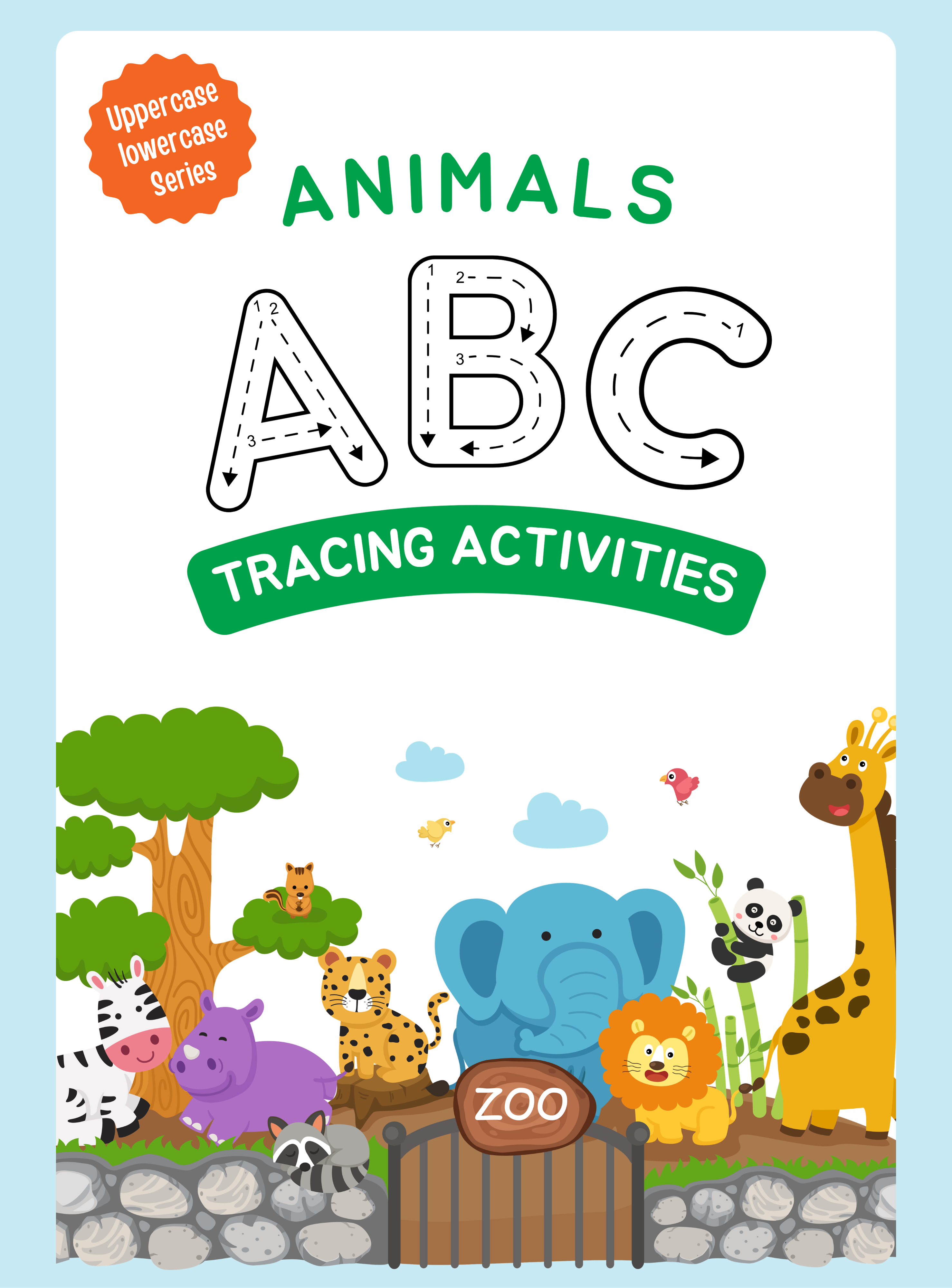 Animals A-Z Alphabet Tracing Cards | English Handwriting Practice Workbook