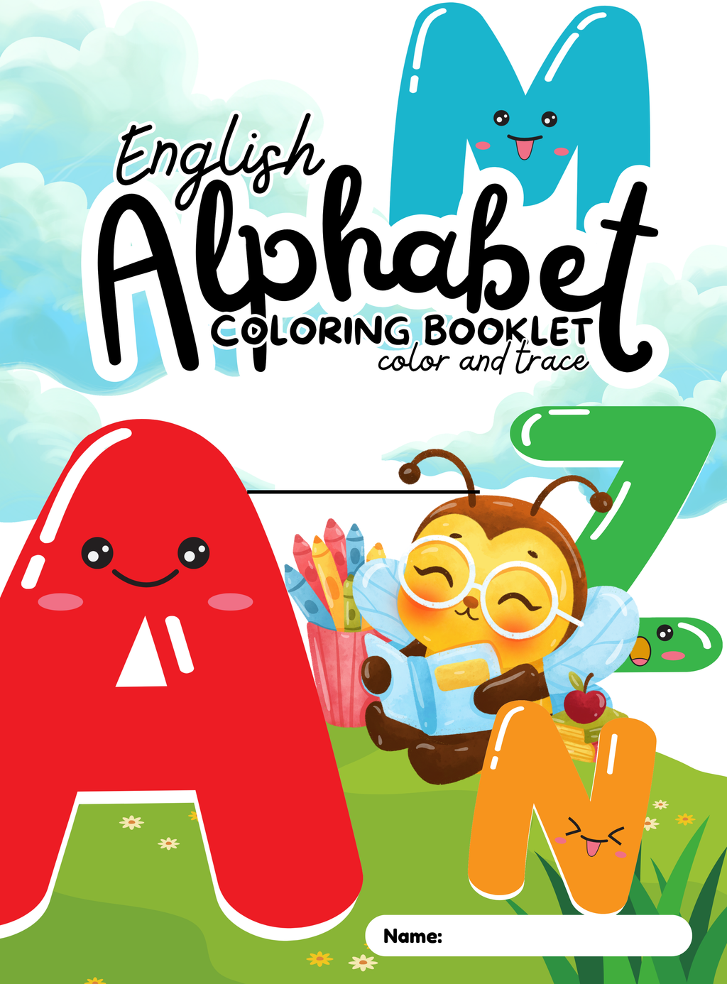 English Alphabet Coloring & Tracing Workbook | A-Z Handwriting Practice