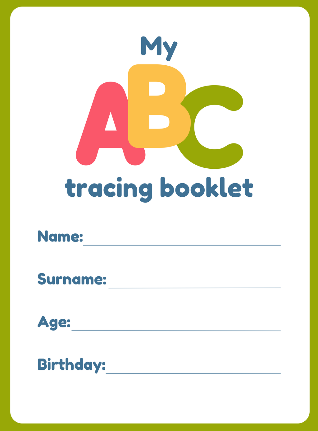 My ABC Tracing Booklet | English Alphabet Practice