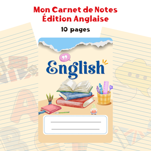 Mon Carnet de Notes – Édition Anglaise