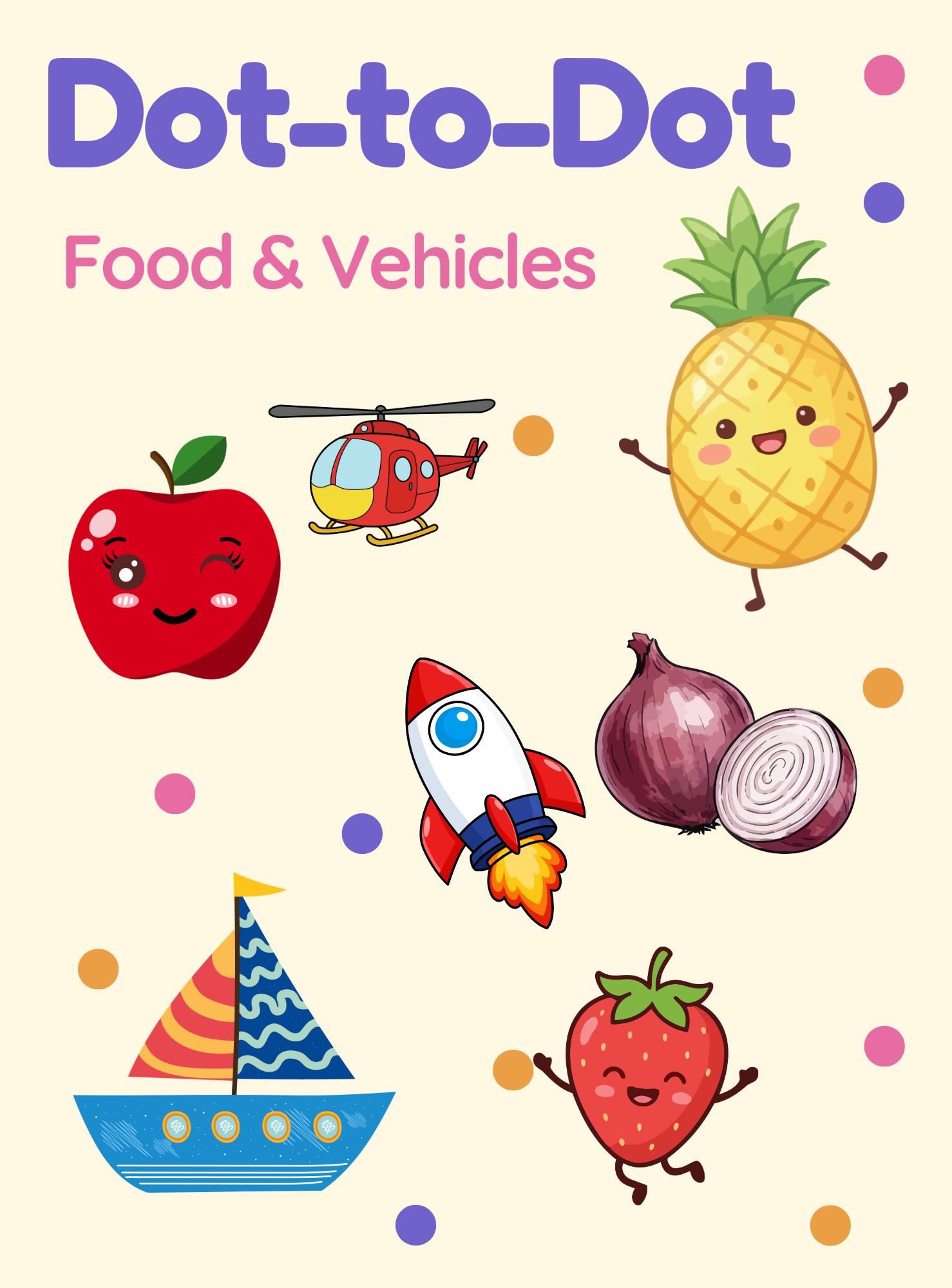 Dot-to-Dot Food & Vehicles Workbook