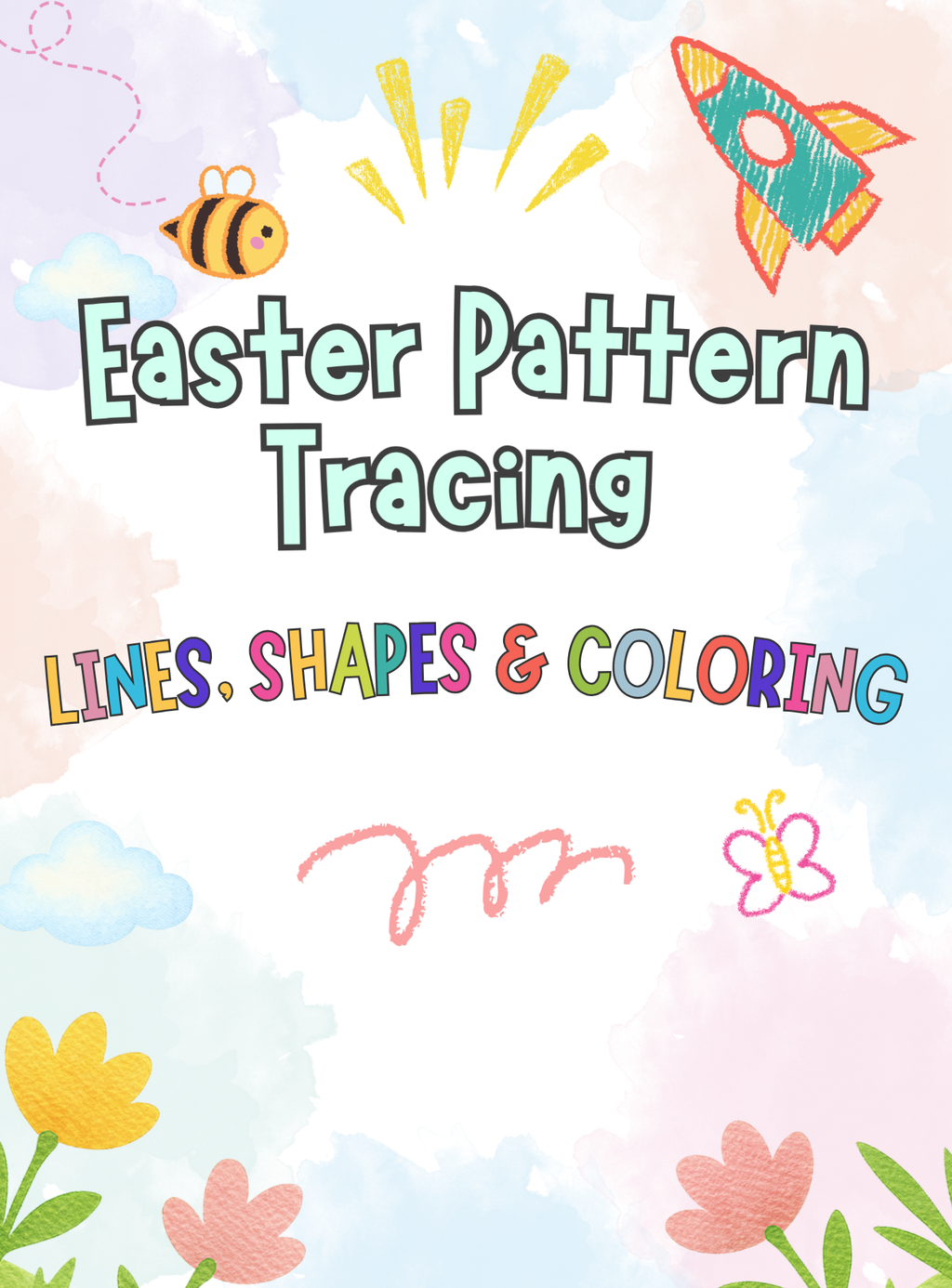 Easter Pattern Tracing: Lines, Shapes & Coloring - English Edition