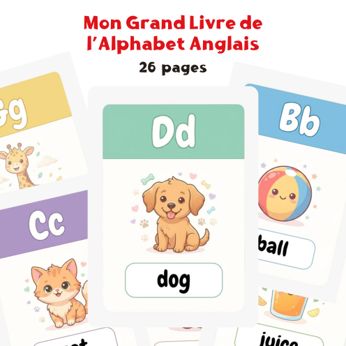Mon Grand Livre de l’Alphabet Anglais – Apprendre de A à Z en S’amusant