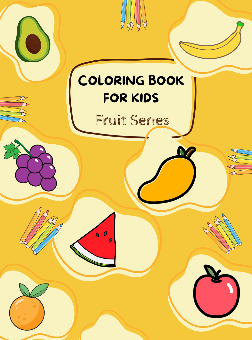 Fruit Series Coloring Book for Kids | English Educational Activity Book