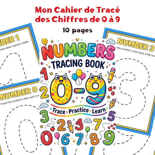 Mon Cahier de Tracé des Chiffres de 0 à 9