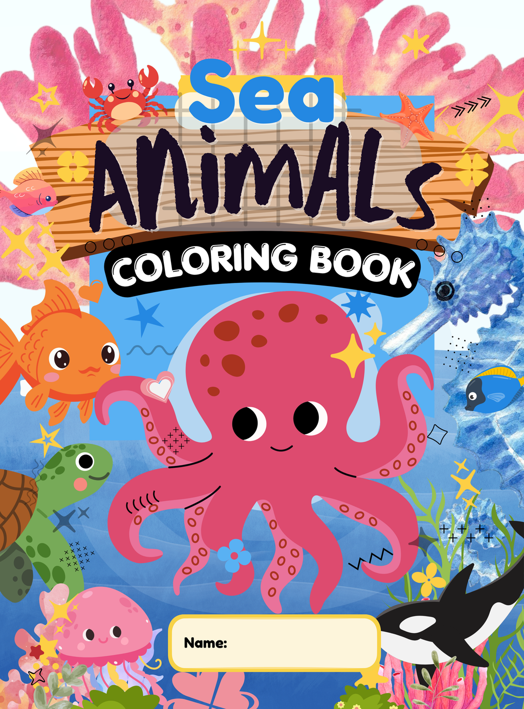 Sea Animals Coloring Book | English Educational Activity Book