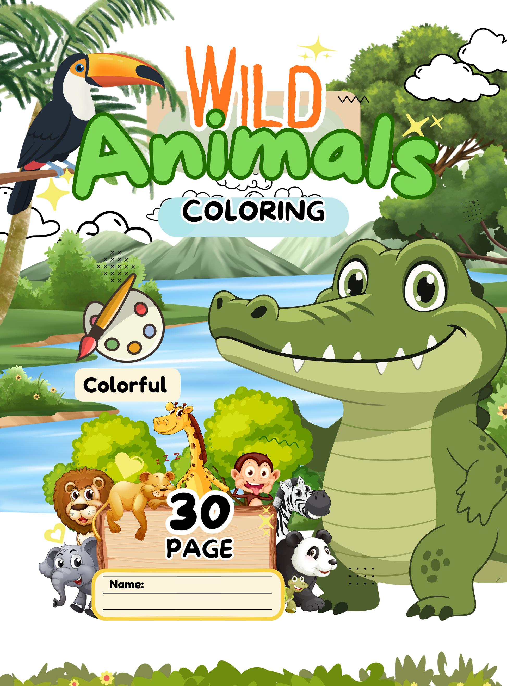 Wild Animals Coloring Book | English Educational Activity Book