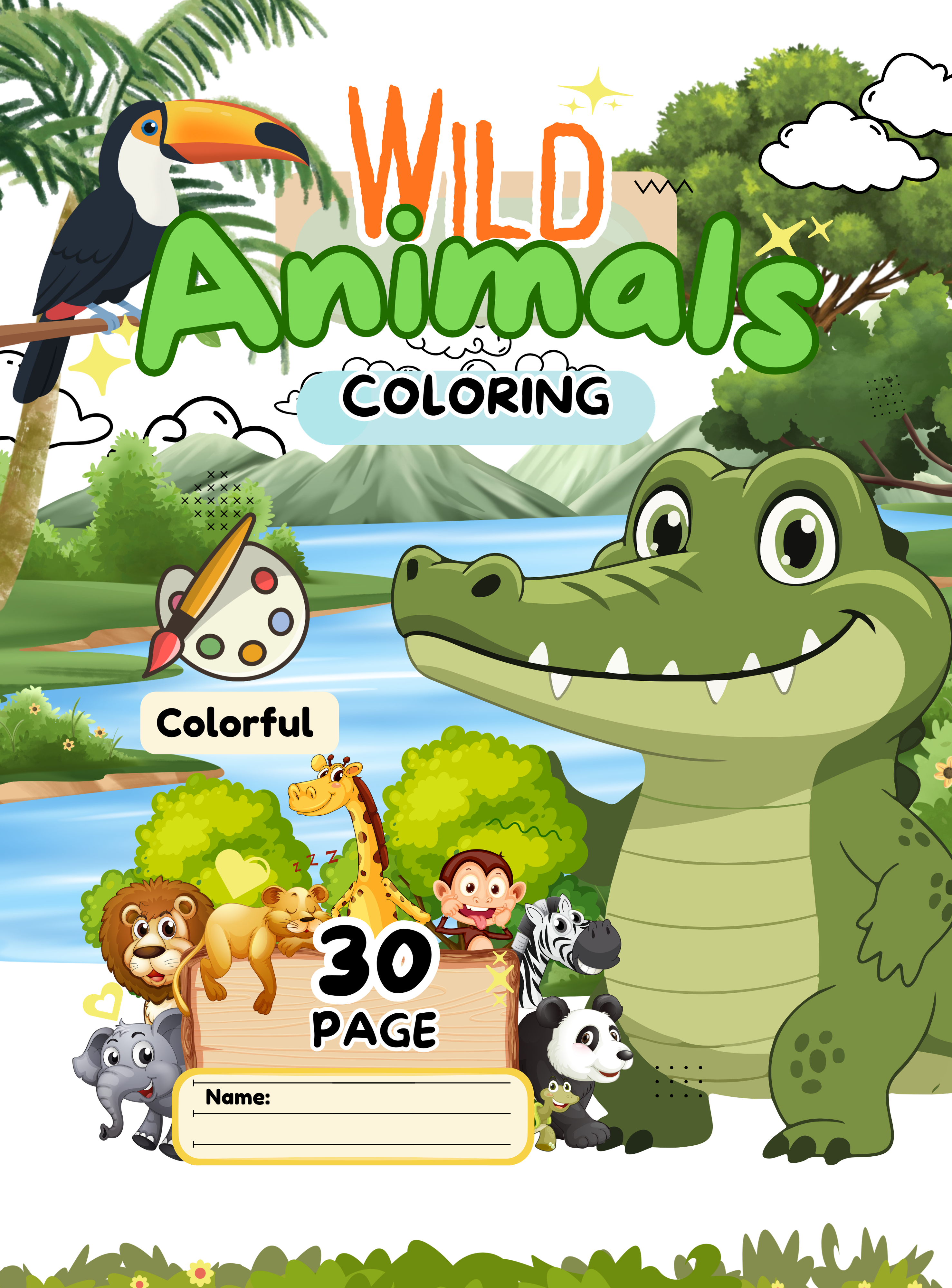 Wild Animals Coloring Book | English Educational Activity Book