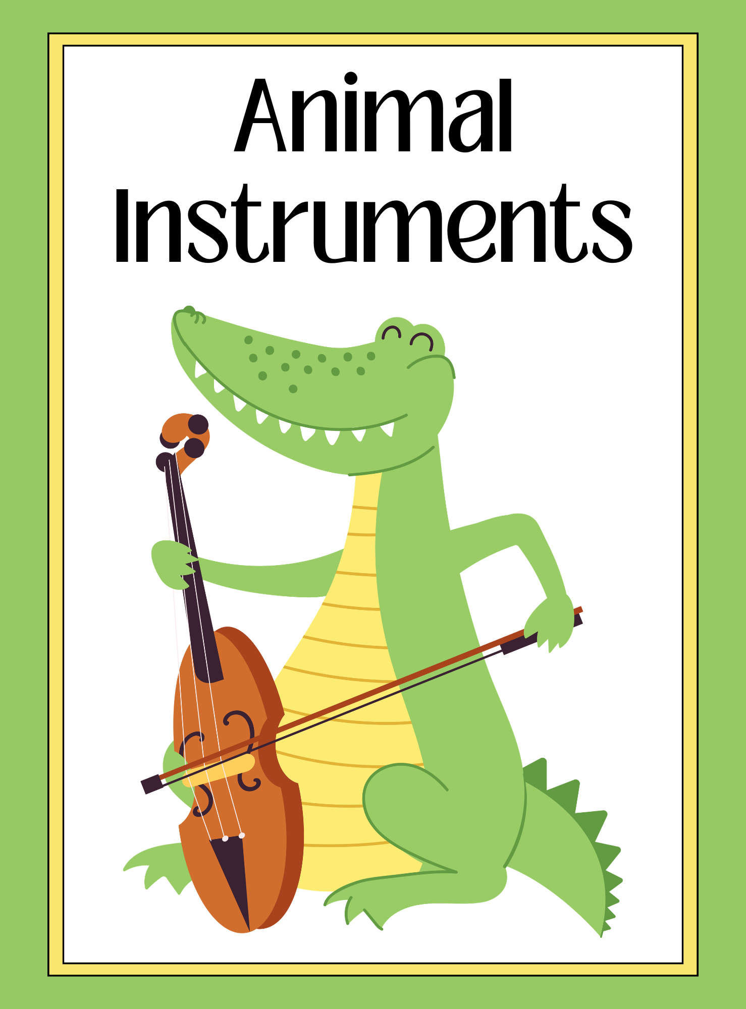 Animal Instruments Coloring Book - English Edition