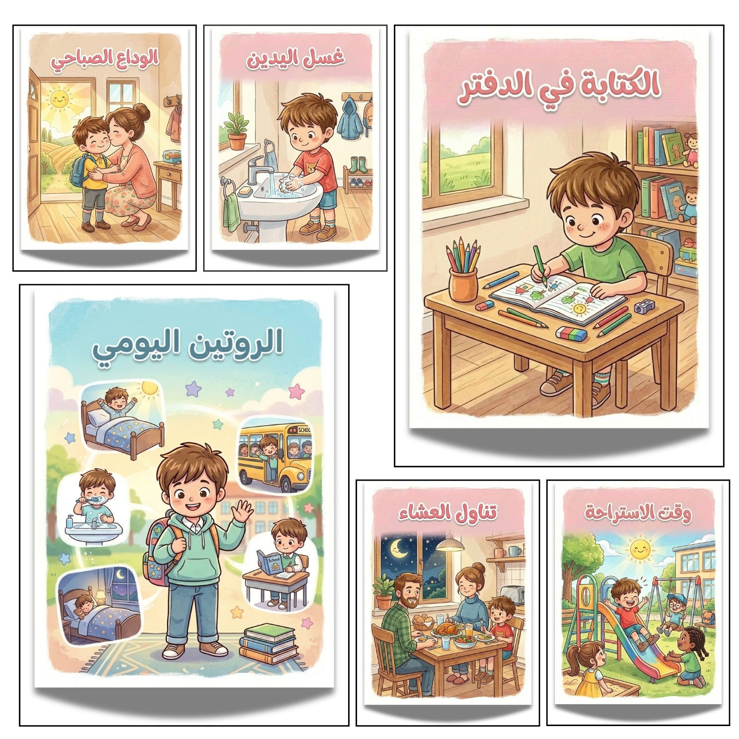 Arabic Animals Matching Activity Book | 10-Page Kids Learning Workbook