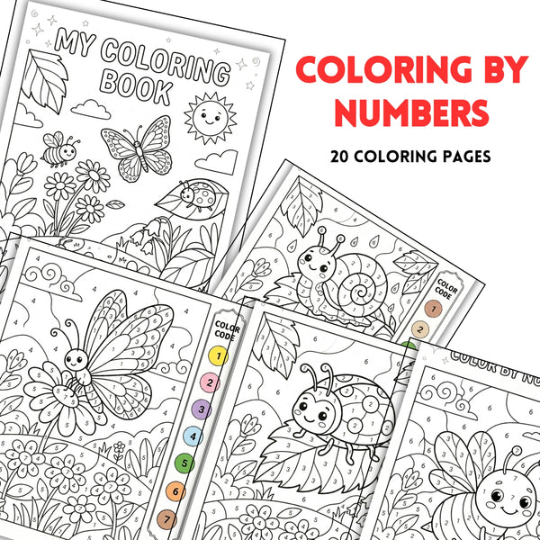 Animaux mignons – Coloriage par numéros | 20 pages d’activités éducatives à imprimer