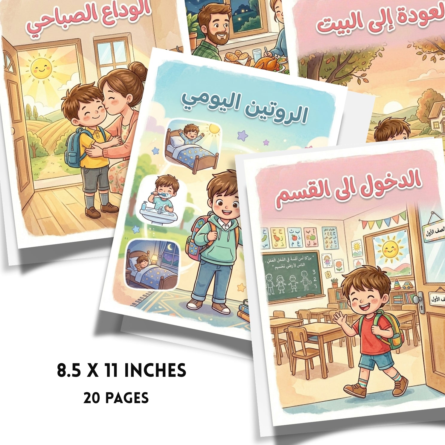 Arabic Animals Matching Activity Book | 10-Page Kids Learning Workbook