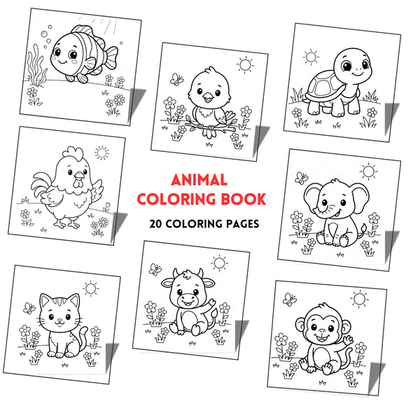 Cahier de coloriage – Les bébés animaux | 20 pages d’activités pour apprendre & s’amuser