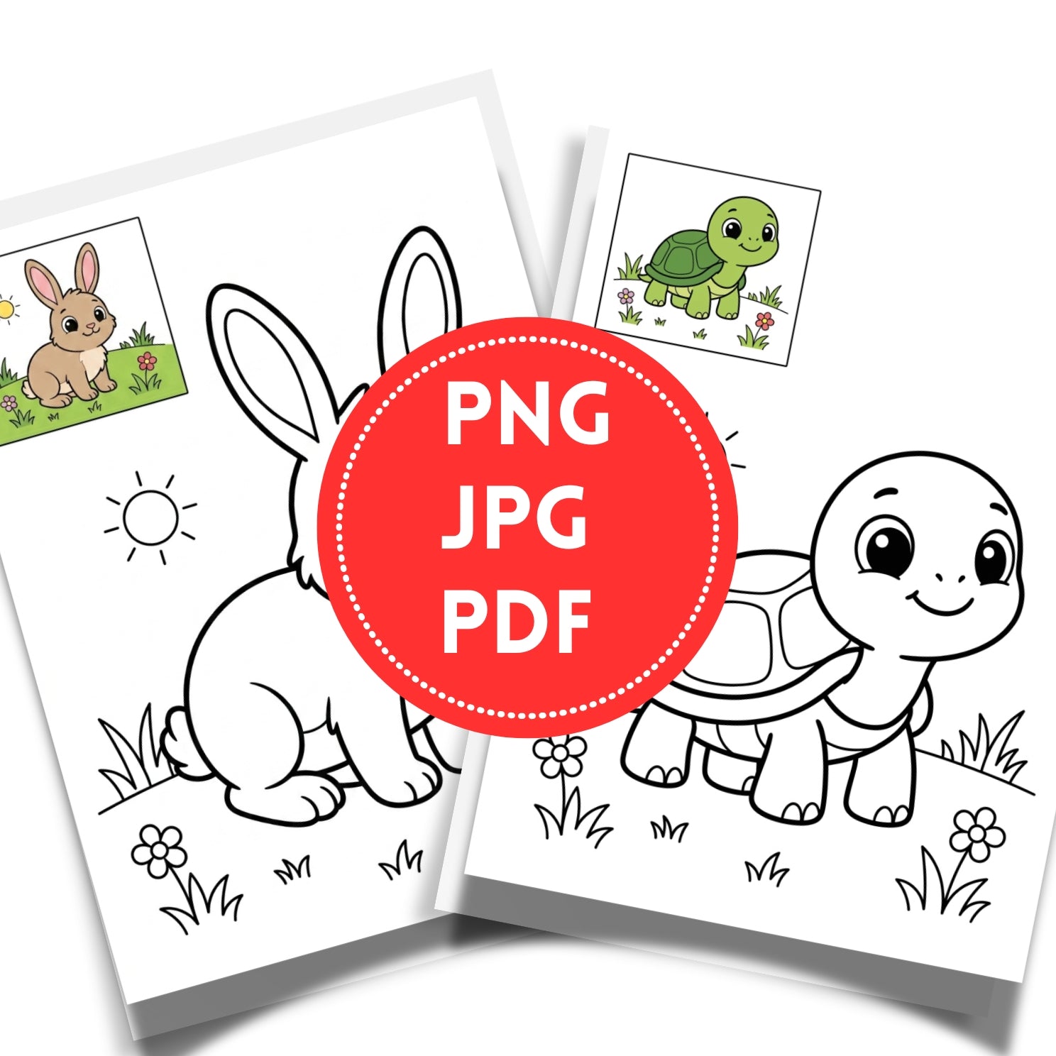 Cute Baby Animals Printable Coloring Book | 20 Early Learning Pages