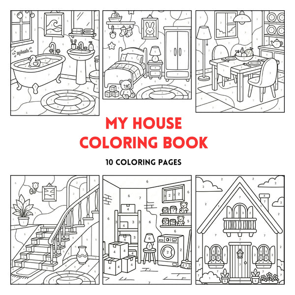 Ma maison – Coloriage par numéros | 20 pages d’activités à imprimer