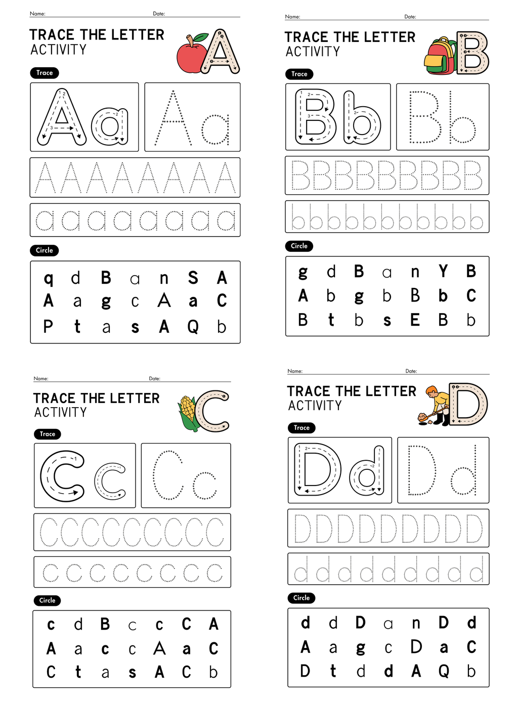 Fun with Letters Alphabet Activity Book | English Letter Tracing & Recognition