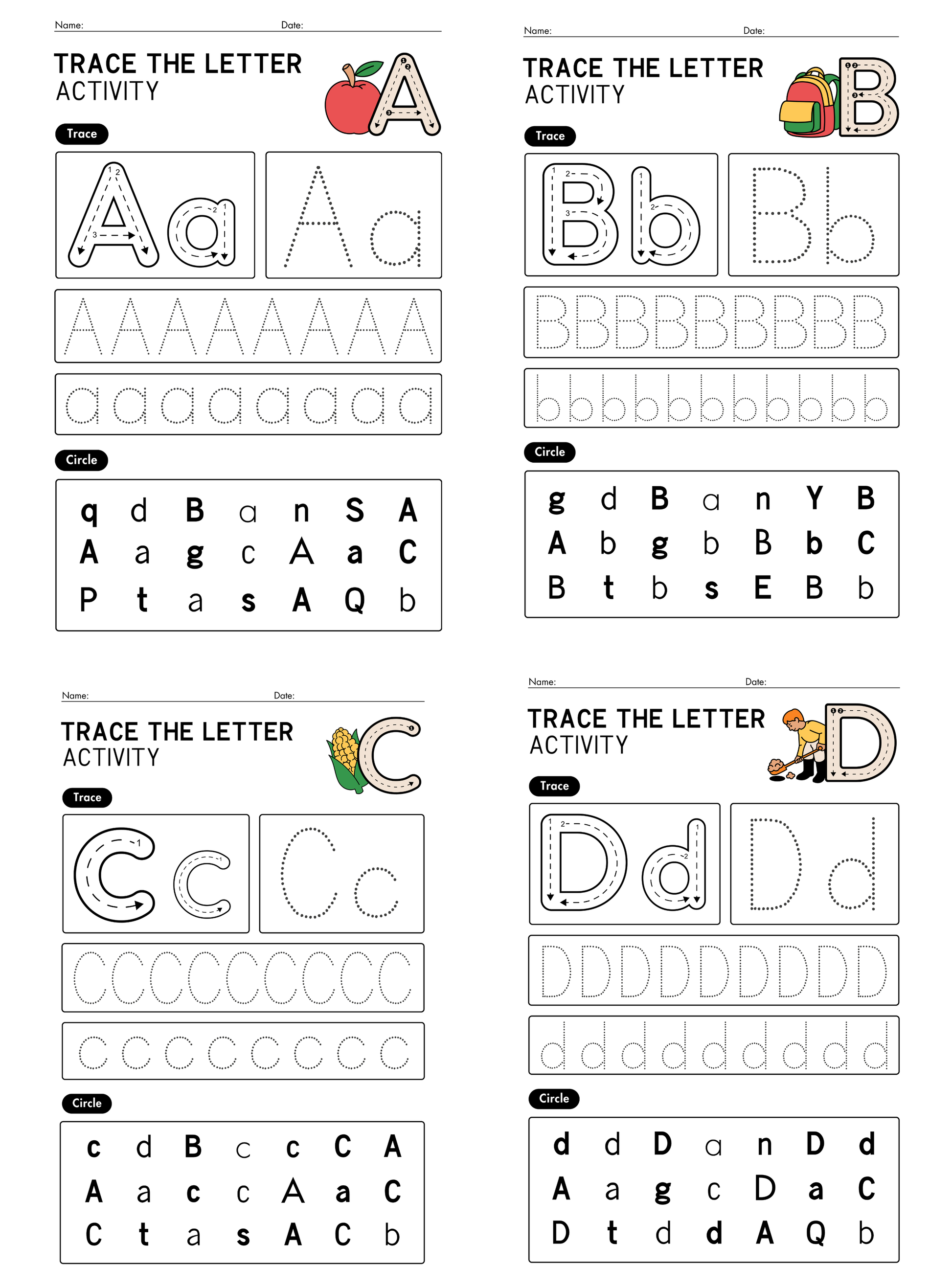 Fun with Letters Alphabet Activity Book | English Letter Tracing & Recognition