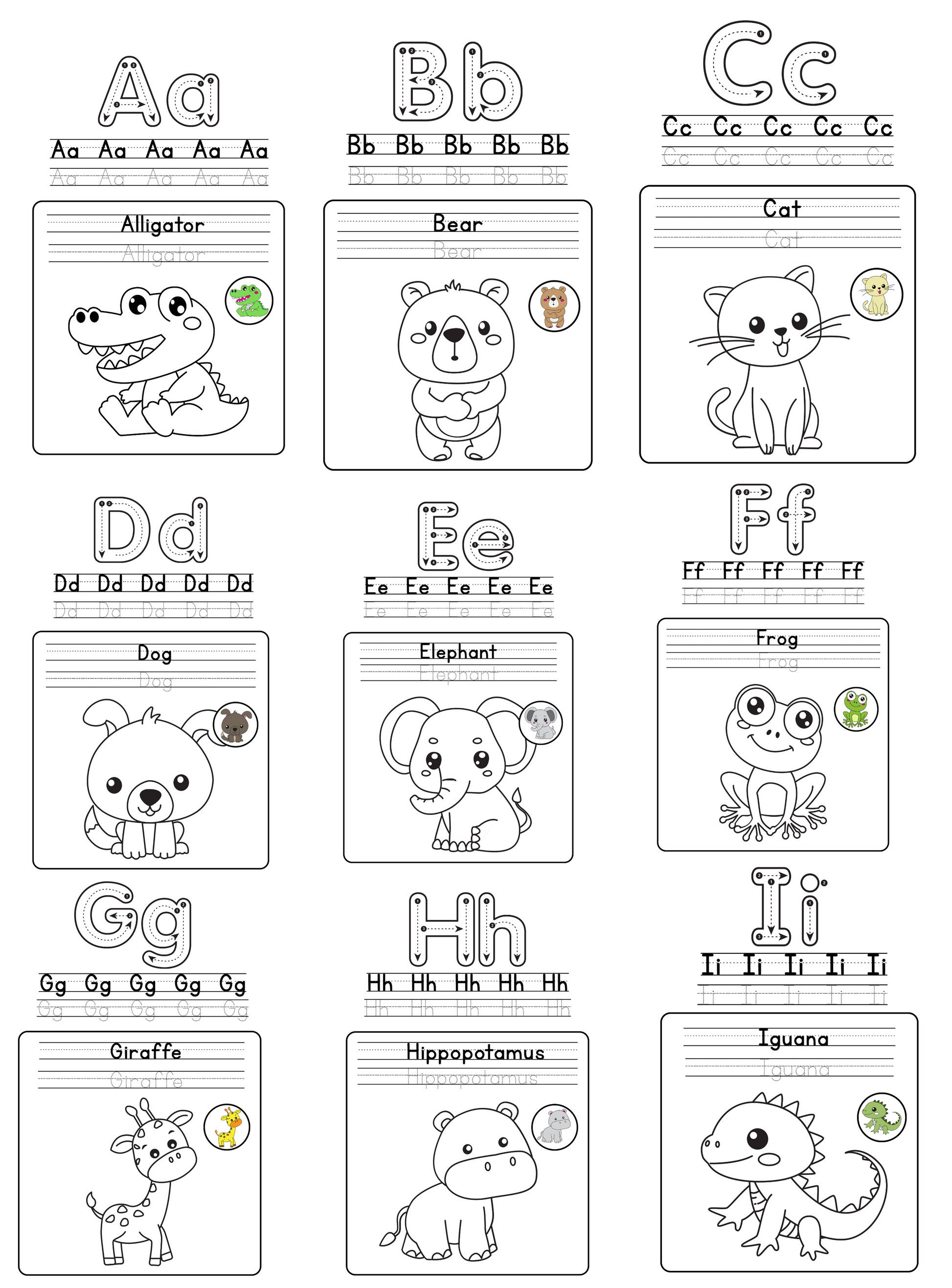 English Alphabet Coloring & Tracing Workbook | A-Z Handwriting Practice