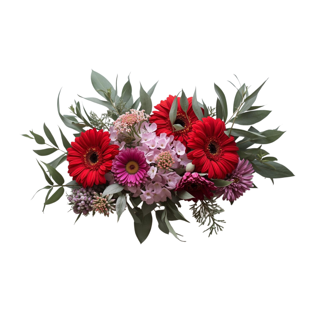 36 Horizontal Floral Clipart Set – PNG Transparent Flowers – 300 DPI – 4096×4096 High Resolution
