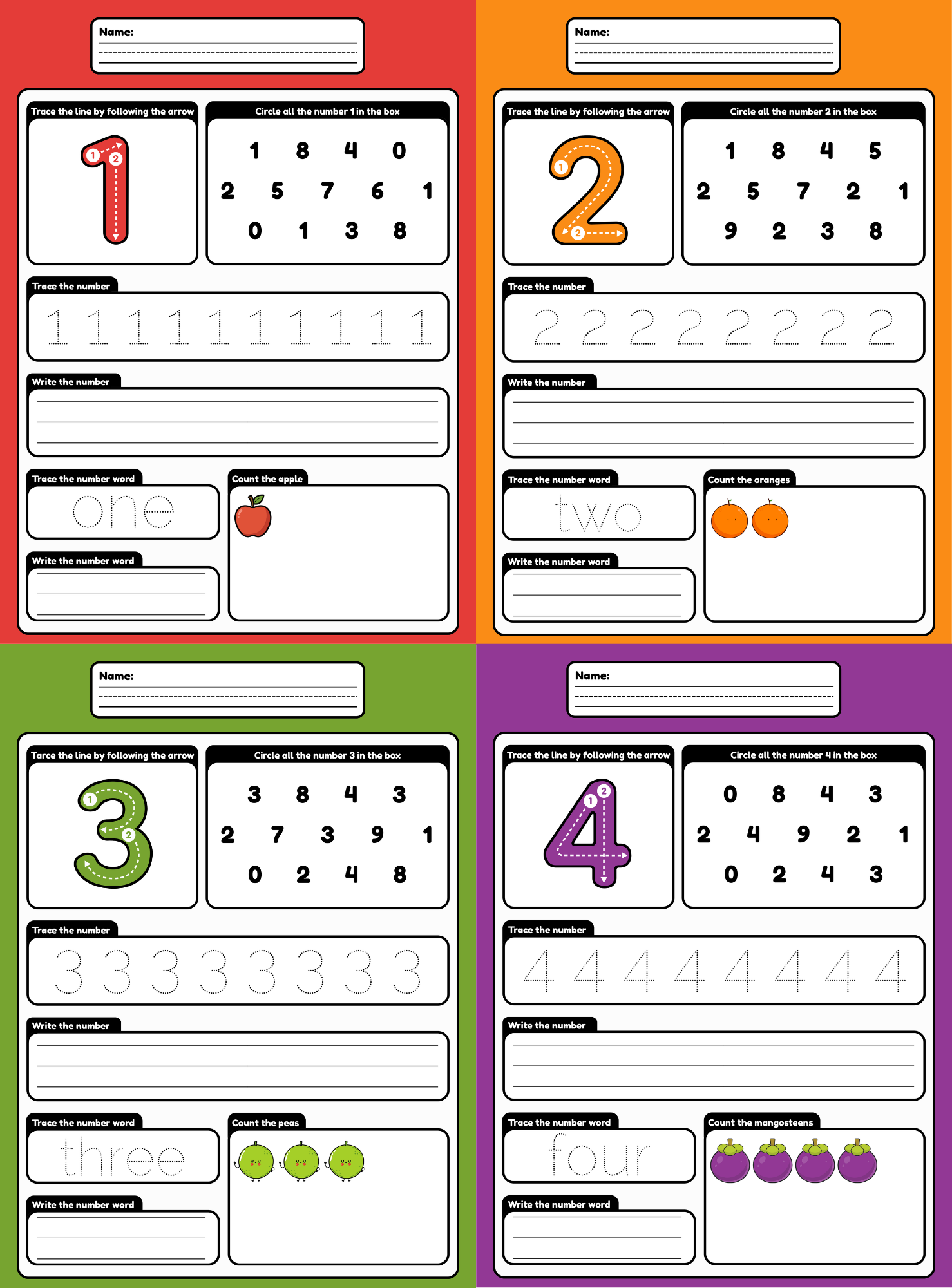 Numbers Workbook | English Number Tracing & Counting