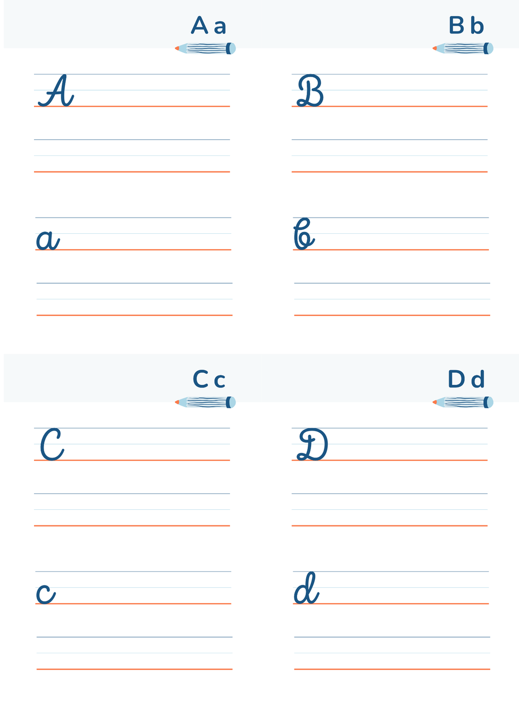 Handwriting Guide From A To Z | English Alphabet Practice