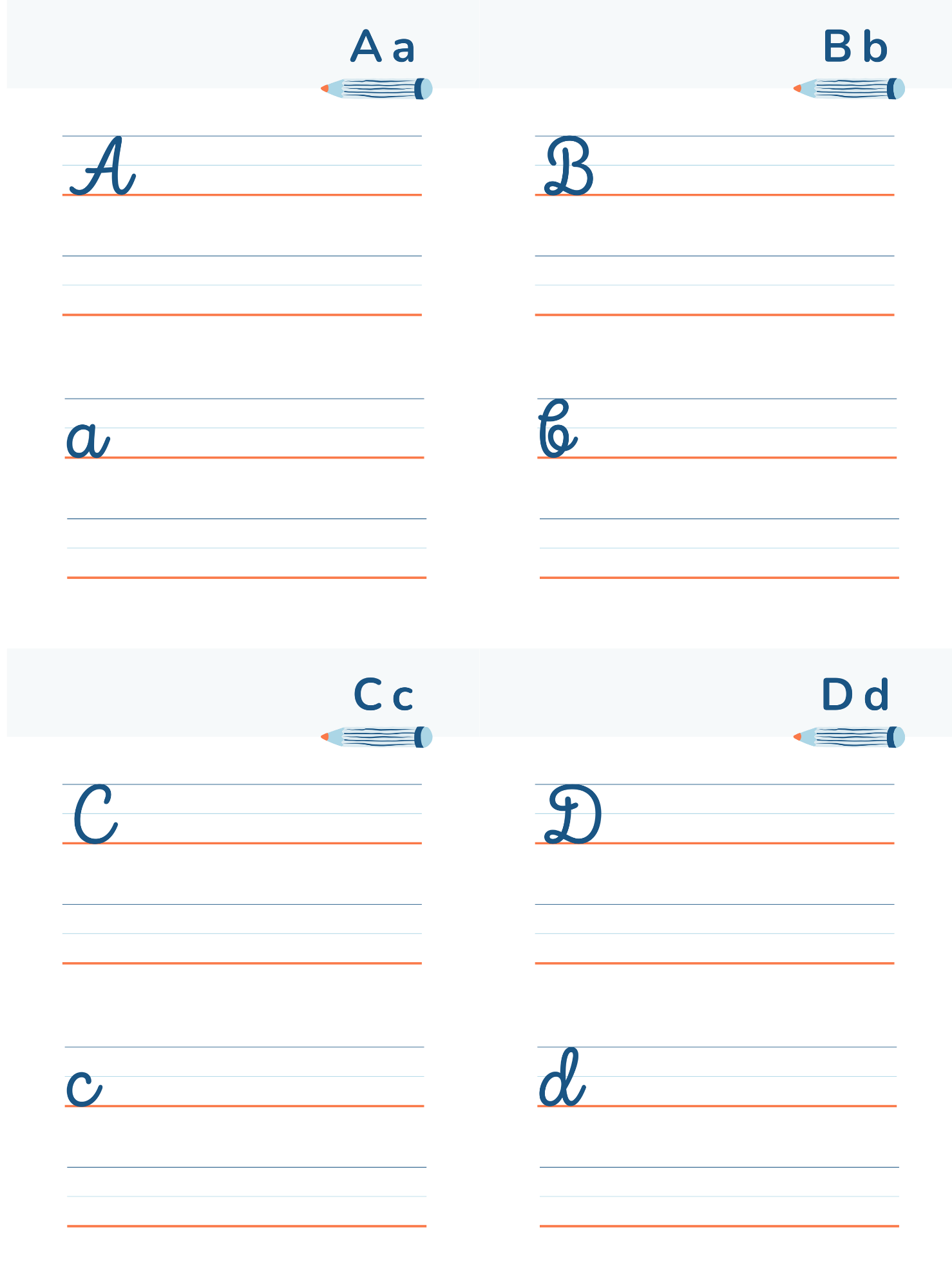 Handwriting Guide From A To Z | English Alphabet Practice